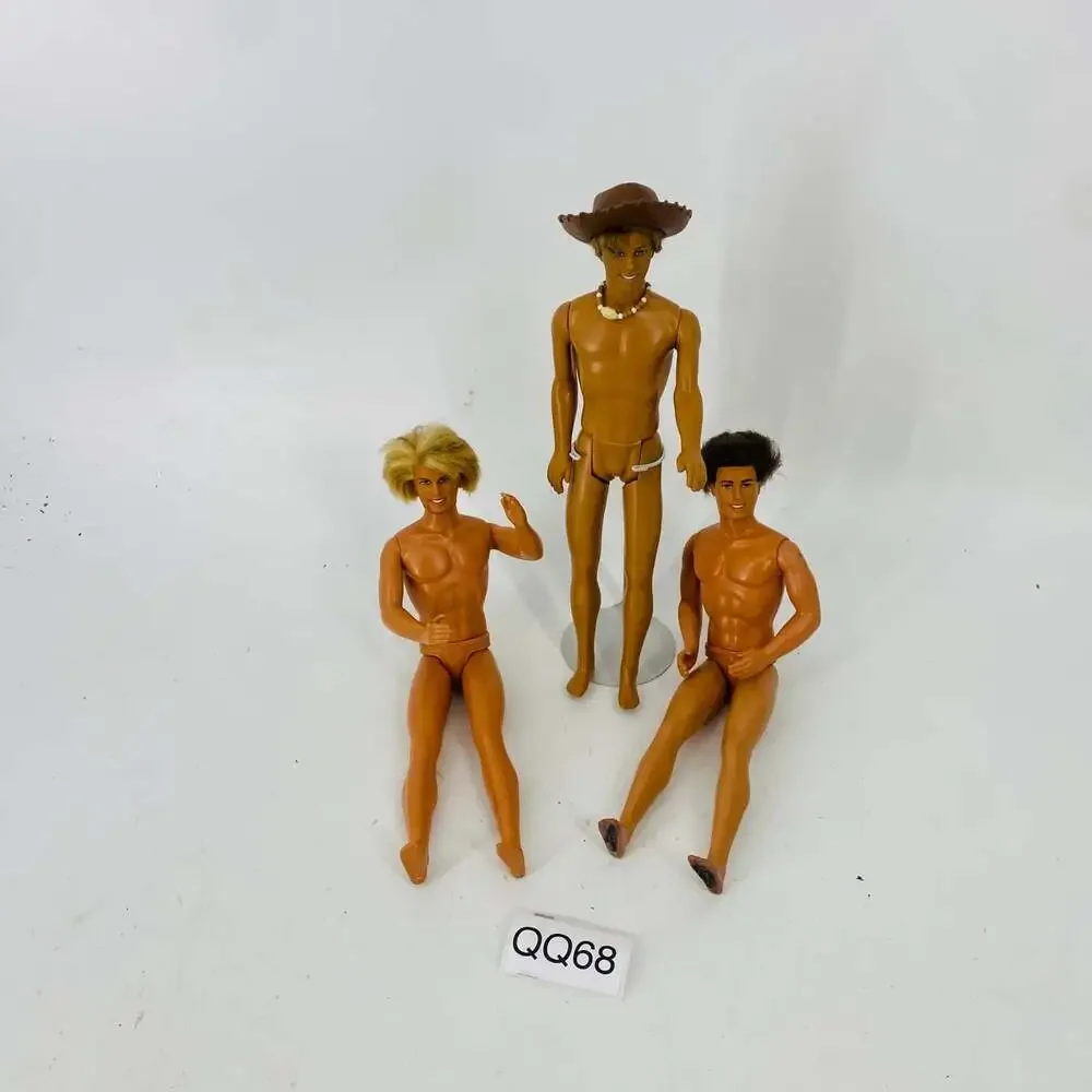 Vintage Barbie Ken Doll Lot of 3 1968 Mattel Blonde Brown Hair Nude